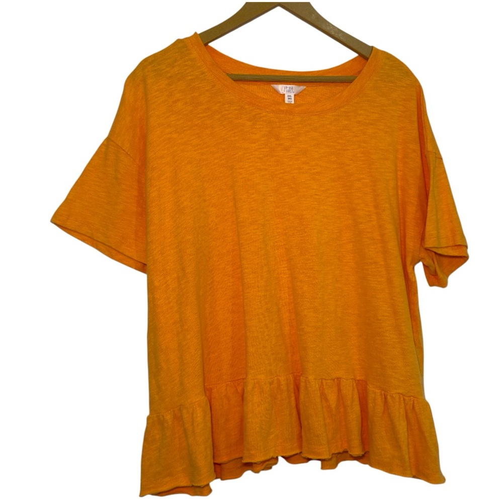 Time and Tru Orange Short Sleeve Tee
